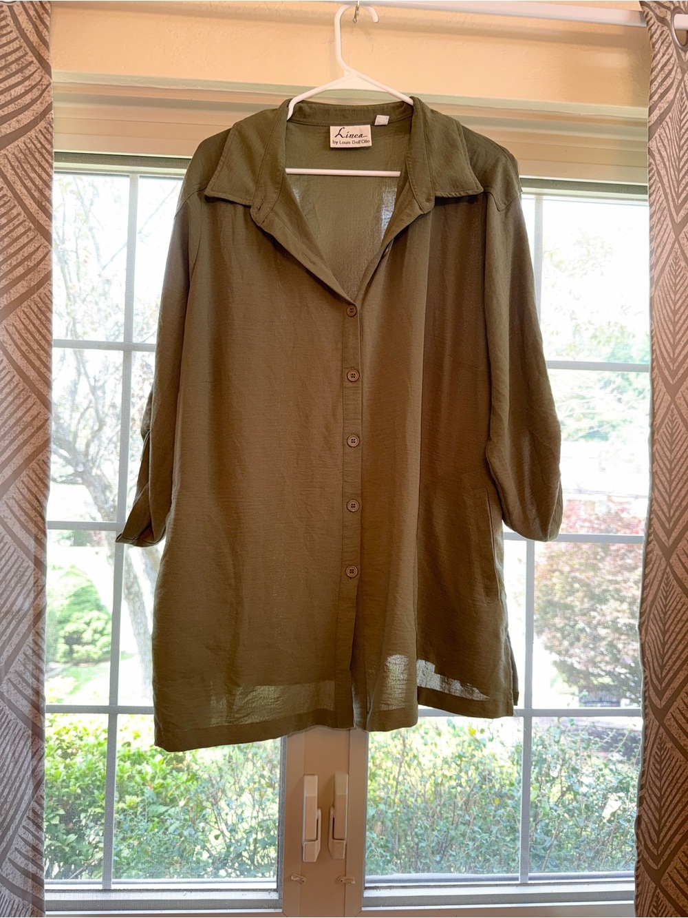 Linea by Louis Dell’Olio Green Button-Front Women’s To